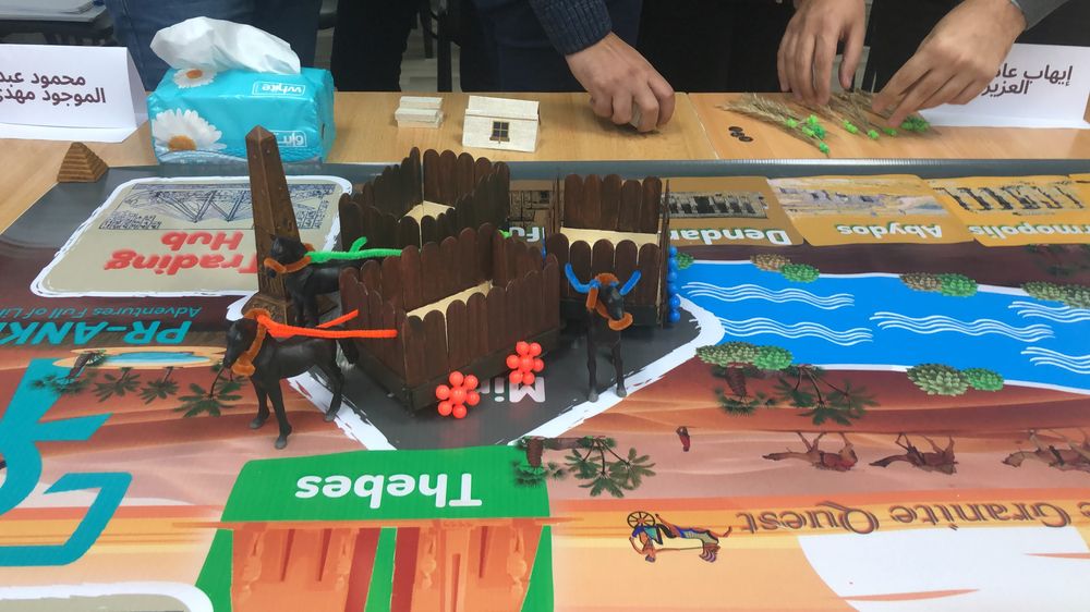 The Granite Quest board close-up with pieces