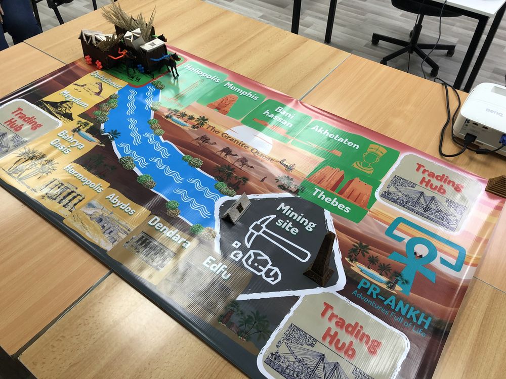 Granite Quest board set up on a table