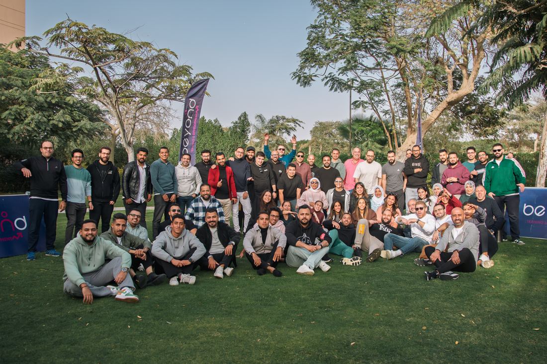 The Beyond team and participants together at a corporate event