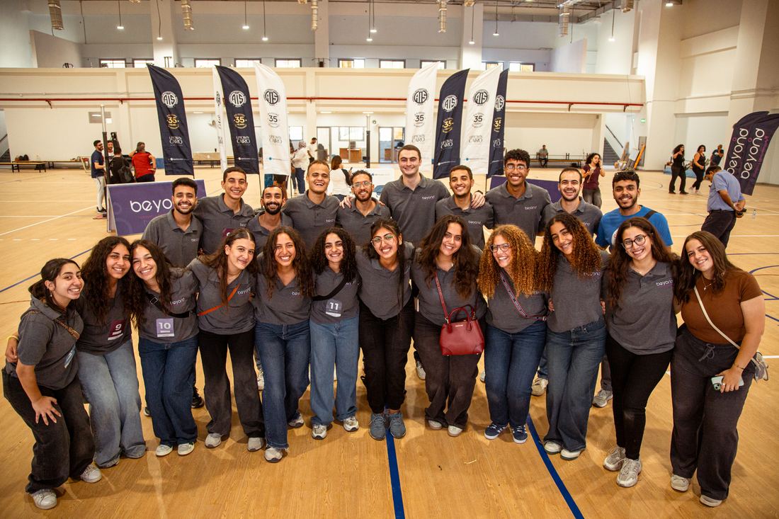 The Beyond team celebrating together at a corporate event
