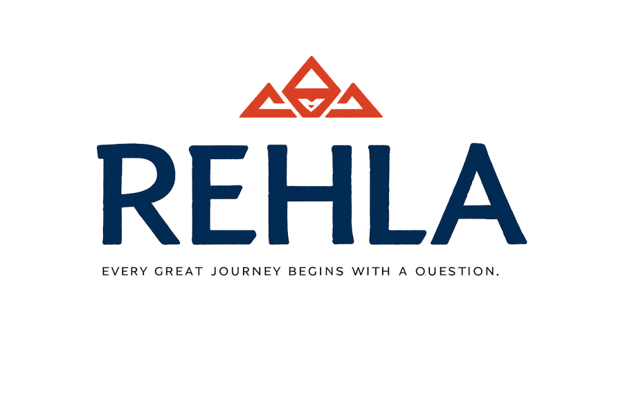Rehla logo — every great journey begins with a question